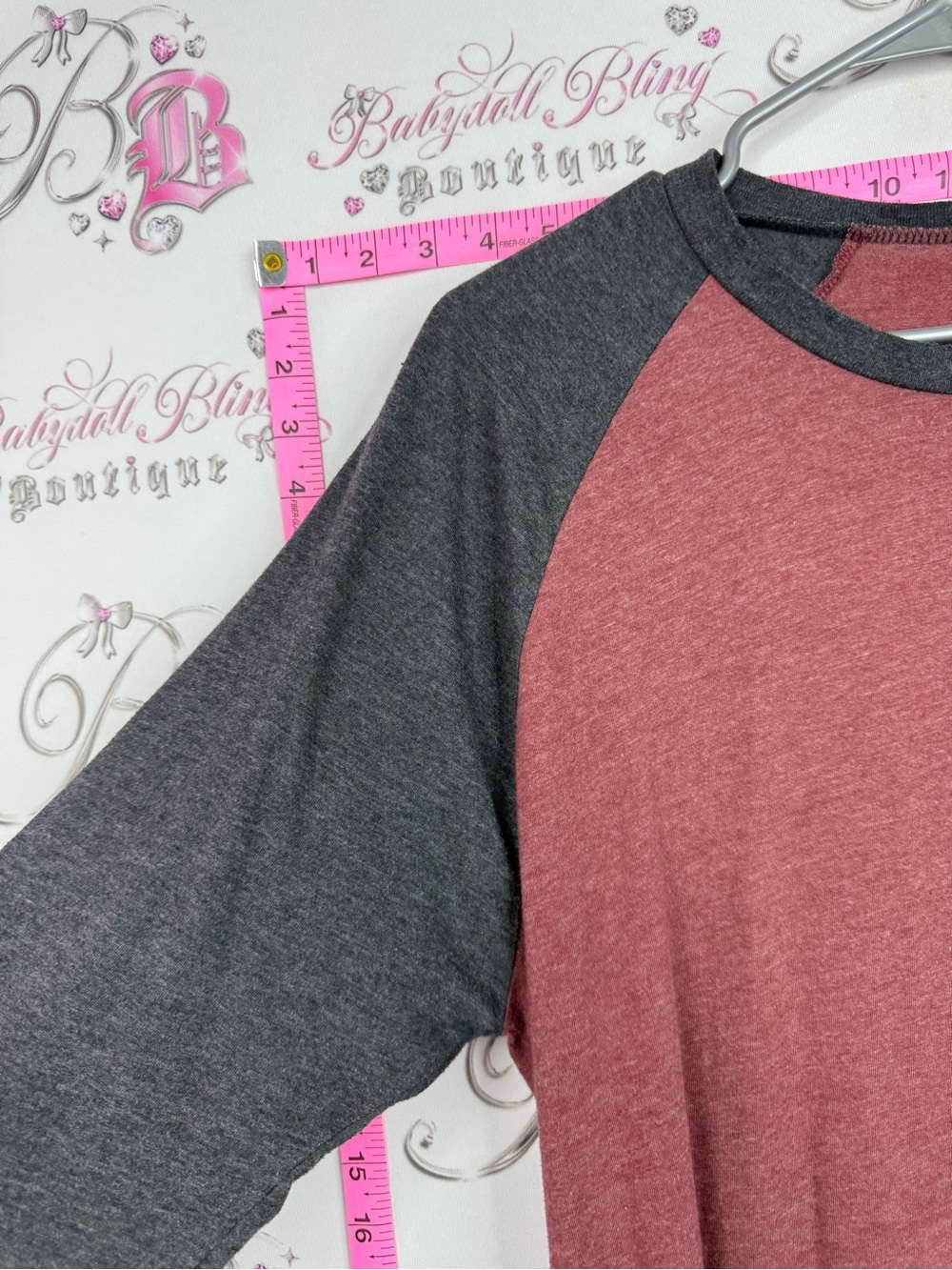 Volcom Long Sleeve Raglan Shirt - Maroon and Dark Gray - Picture 4 of 12